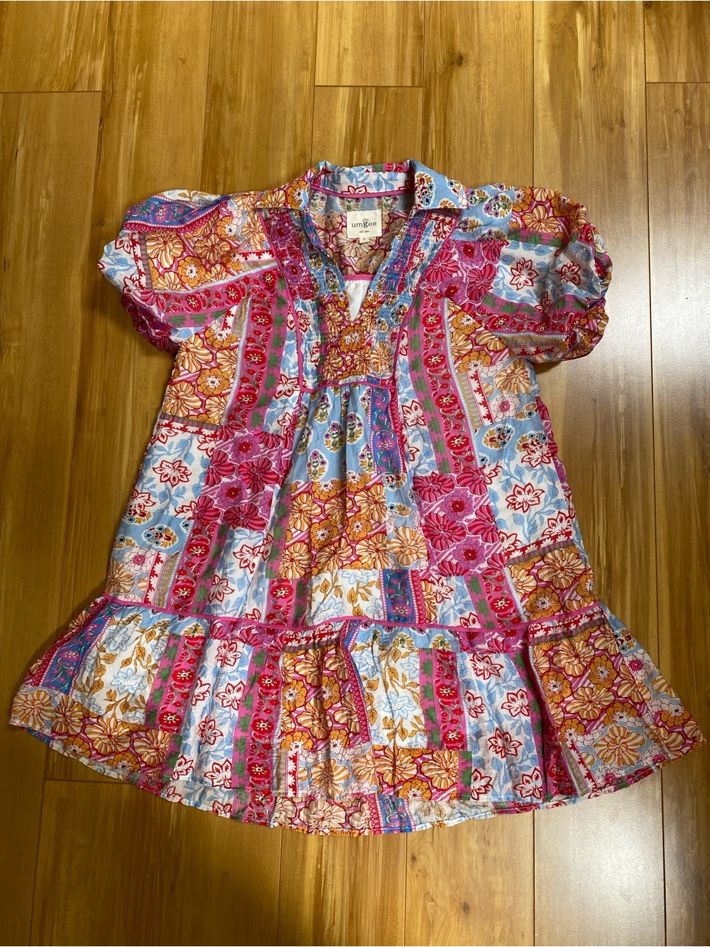 Umgee swing dress puff sleeves size small